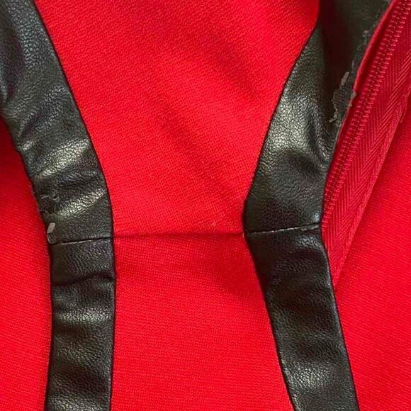 TALBOTS Knitted Red Women's Sheath Dress with black edging, sleeveless, size 6 - Picture 10 of 14